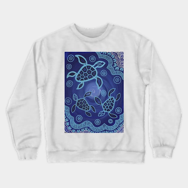 Aboriginal Art - Sea Turtles 3 Crewneck Sweatshirt by hogartharts